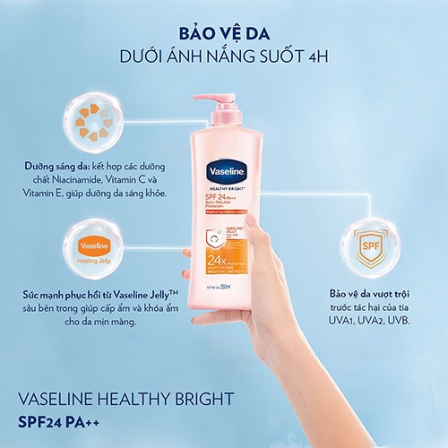 Sữa dưỡng thể Vaseline Trắng da chống nắng 350ml