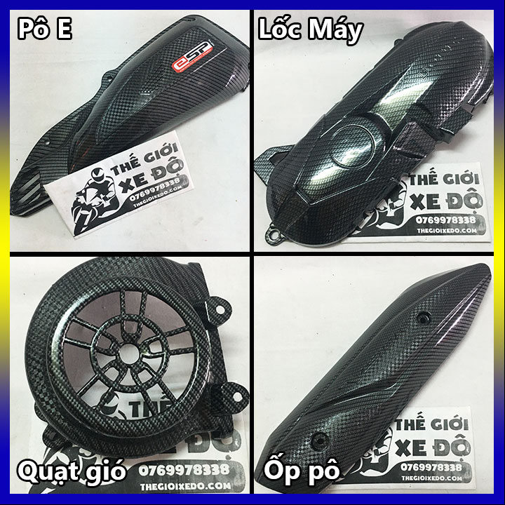 Ốp carbon trang trí xe Vision 2014, 2015, 2016, 2017, 2018, 2019, 2020 - phụ kiện đồ chơi ốp xe Vision cacbon