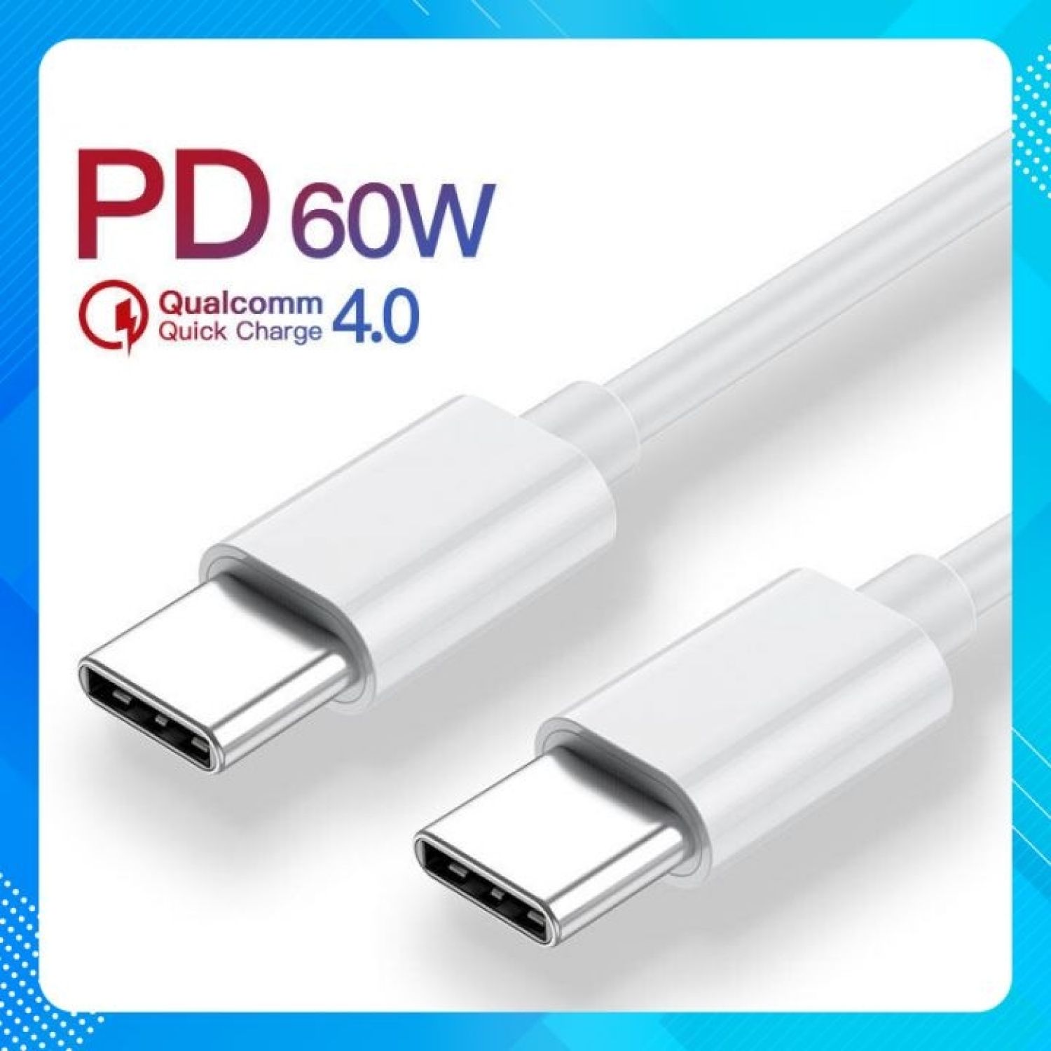 Dây cáp sạc type c to type c kuulaa - hỗ trợ sạc nhanh qc 4.0 pd 3.0 60w - màu trắng - type c to type c cable
