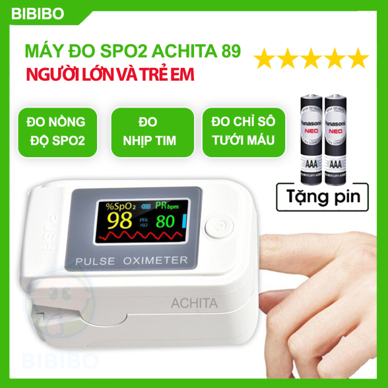 Máy đo nồng độ oxy trong máu spo2 ACHITA A89 màn hình OLED cực sắc nét, chứng nhận FDA của Mỹ cho kết quả chính xác trong 10 giây, máy đo spo2 bảo hành 6 tháng - Shop BIBIBO nhập khẩu