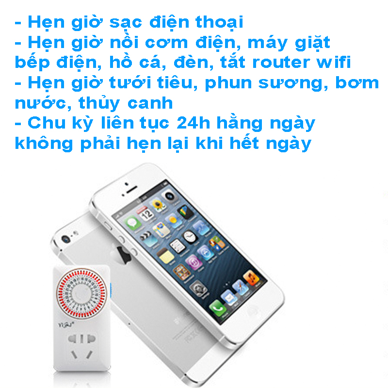 Ổ Cắm Hẹn giờ Chỉnh Cơ 2500W Siêu bền TW960