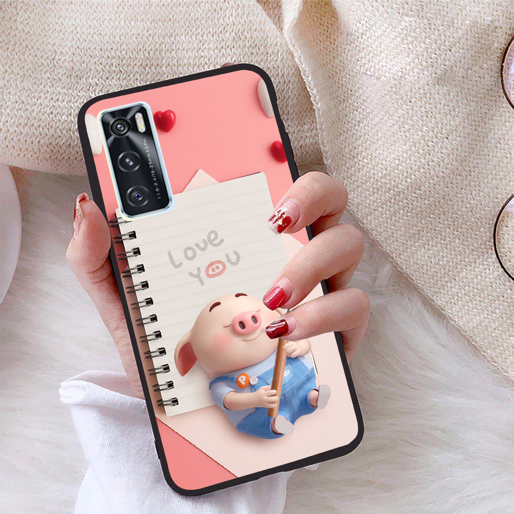 Ốp lưng Vivo V20 SE viền dẻo TPU BST Pig Cute
