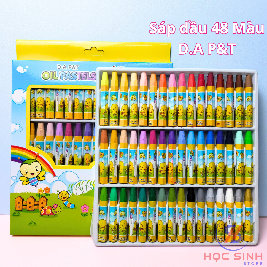 Hộp 48 màu sáp dầu con gà d.a p&t hàn quốc