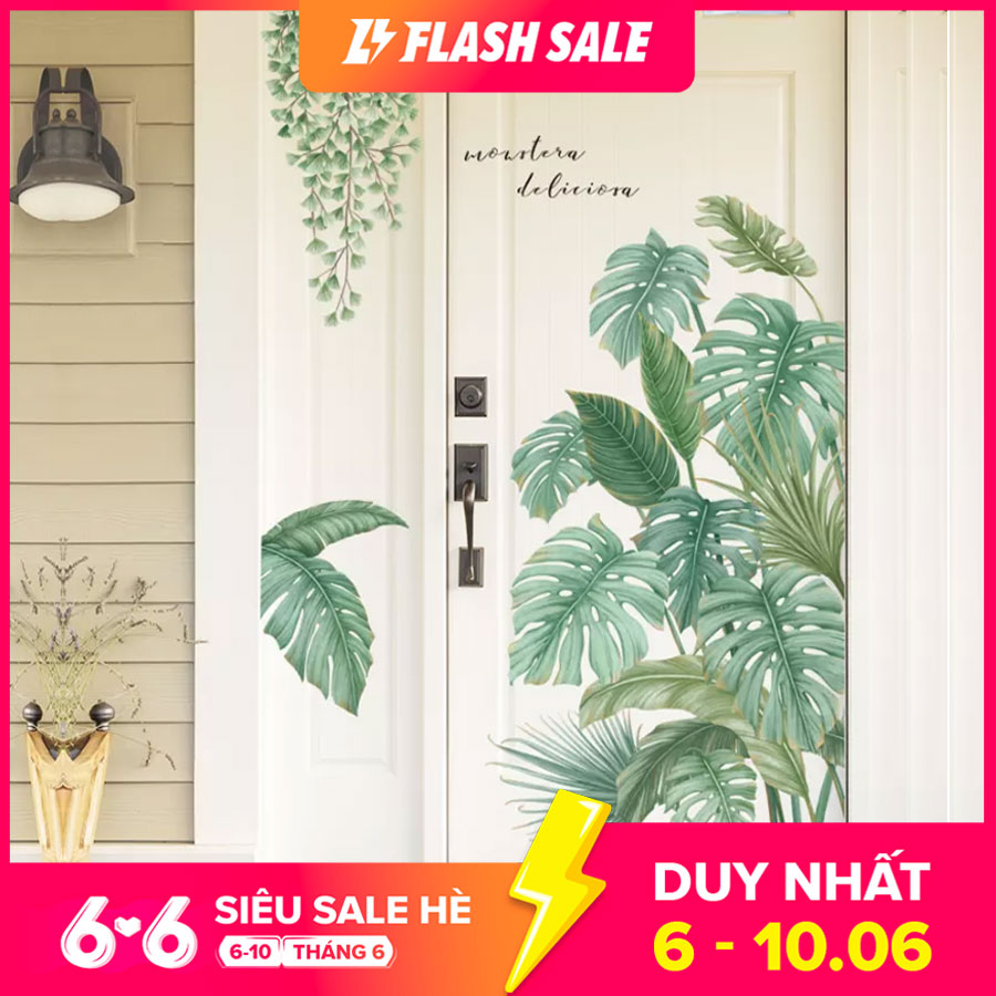 Sticker giấy dán tường decal dán tường mẫu hoa lá cực xinh zh007