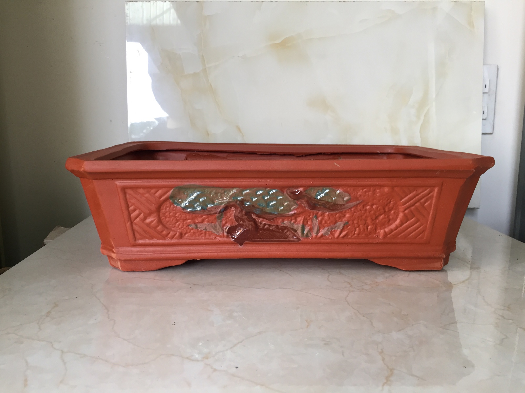 Chậu đất nung bonsai chữ nhật ( size 2)