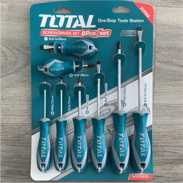 Bộ tua vít 8 chi tiết total tht250608