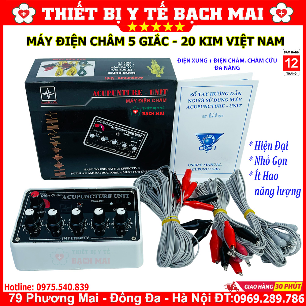 Máy điện châm 5 giắc 20 kim việt nam - máy châm cứu mini acupuncture unit
