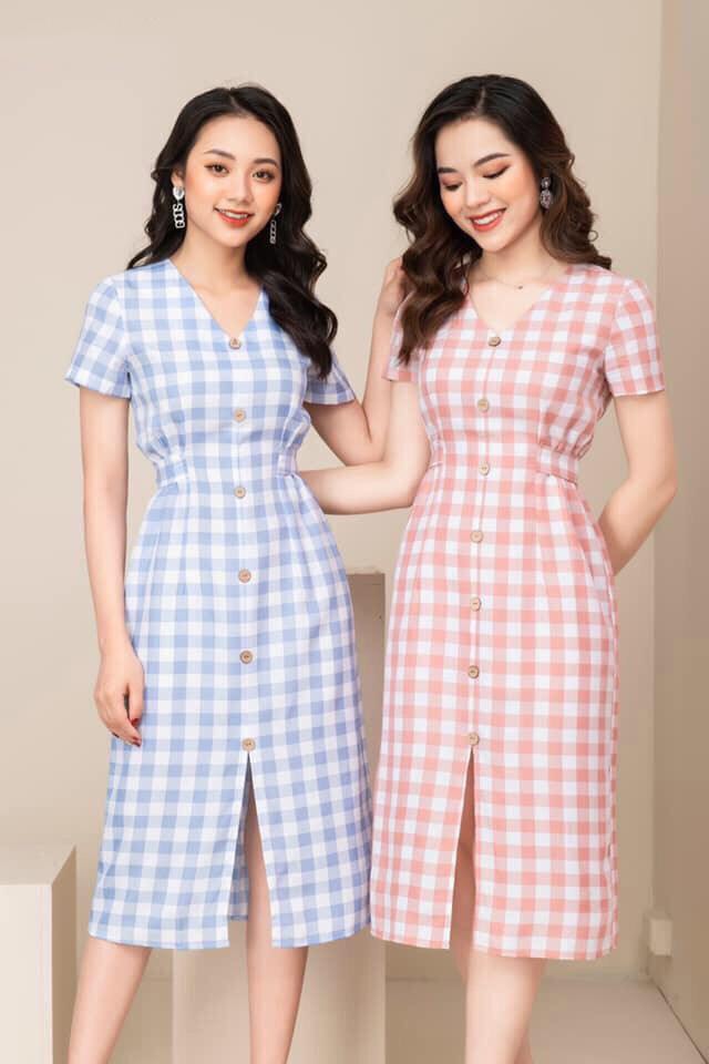 [HCM]Đầm nữ - Váy nữ thiết kế kẻ siêu đẹp có đủ size [váy thiết kế]