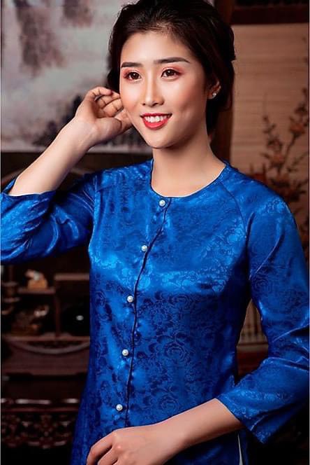 Áo bà ba cổ tròn truyền thống ( vãi gấm )