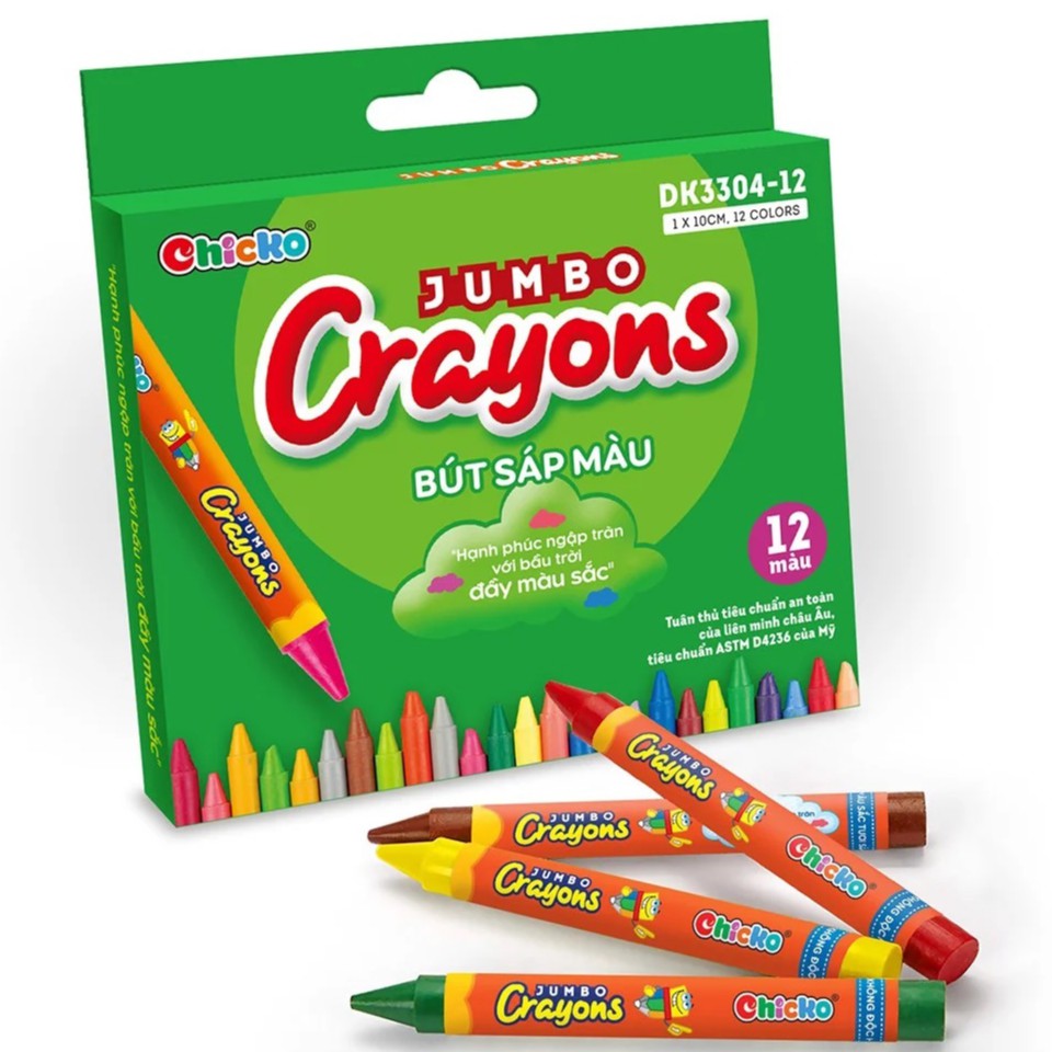 Bút Sáp 12 Màu Jumbo Crayons