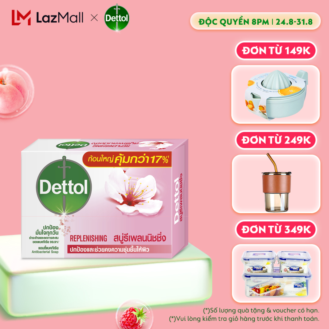 XÀ PHÒNG DETTOL KHÁNG KHUẨN CHĂM SÓC DA 100G