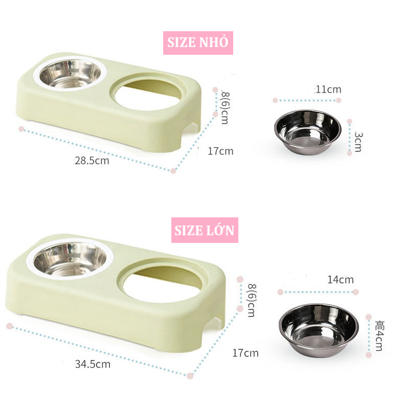 [Hoàn tiền 10%] [CÓ HỎA TỐC] Bát Ăn Chó Mèo 2 Ngăn Tiện Lợi (màu ngẫu nhiên)