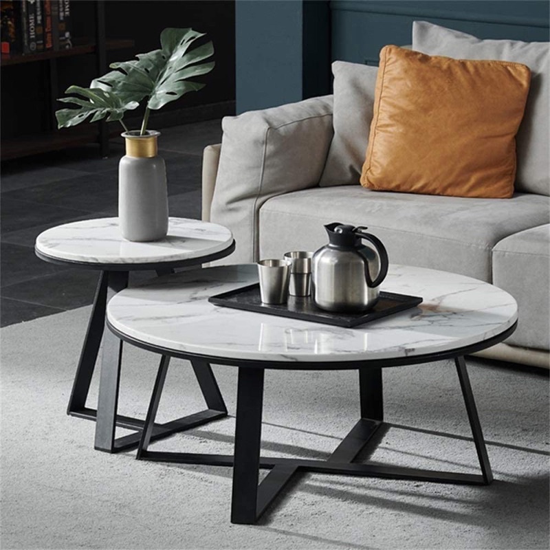 Bàn Trà đôi mặt đá, bàn sofa giá rẻ, mặt đá dày 14mm chân sắt sơn tĩnh điện