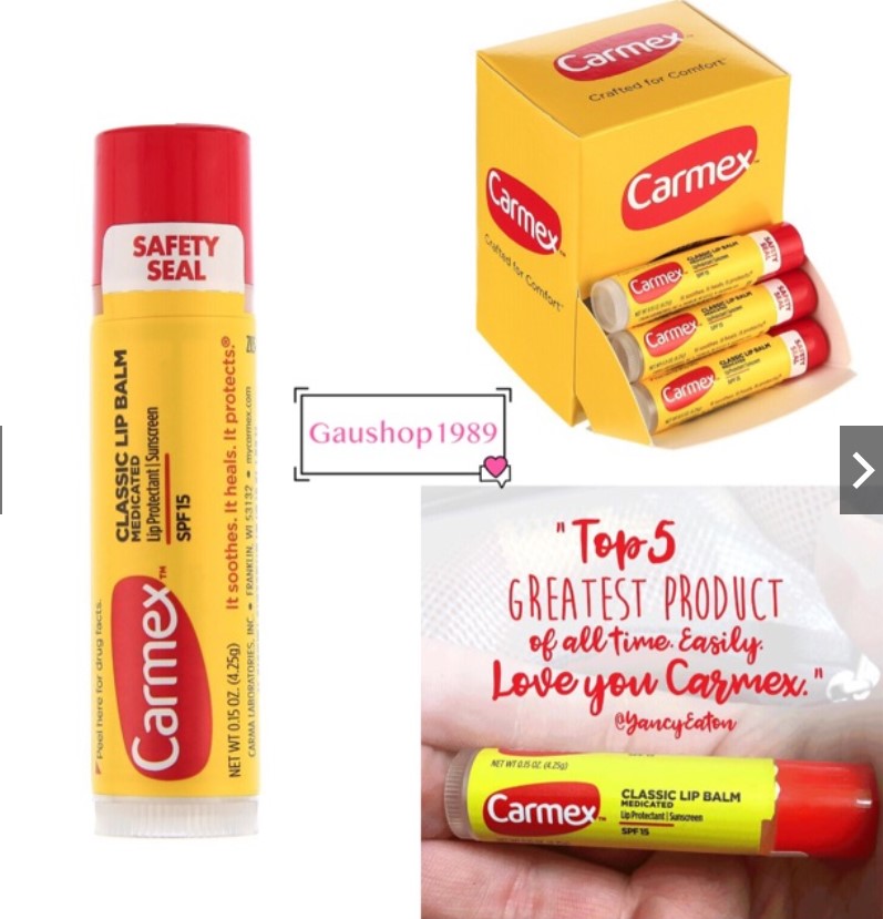 Son dưỡng môi Carmex Medicated Lip Balm - Damask 25g classic
