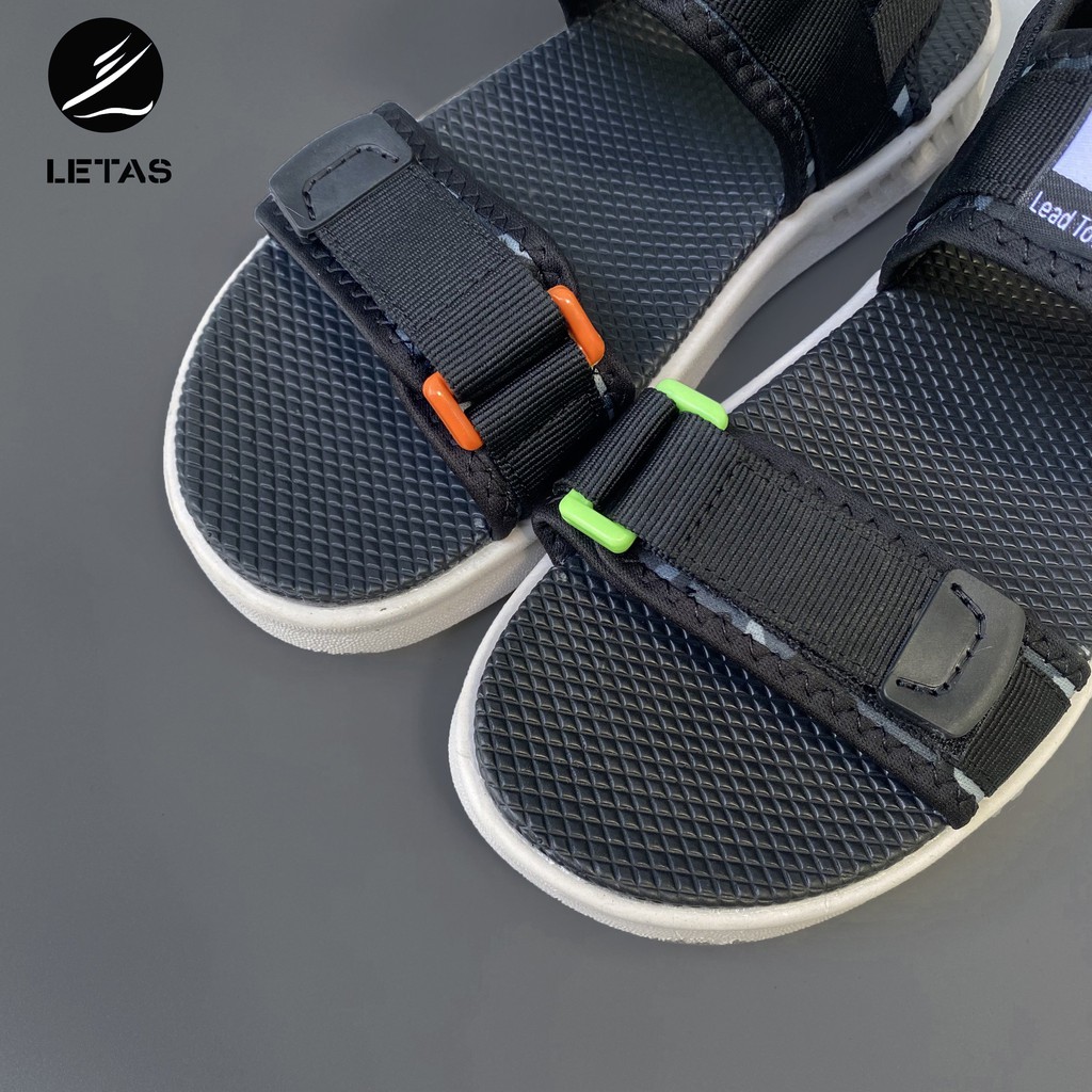 Sandal Nữ,Nam Cá Tính Letas D711 Đen Gót 2 Màu