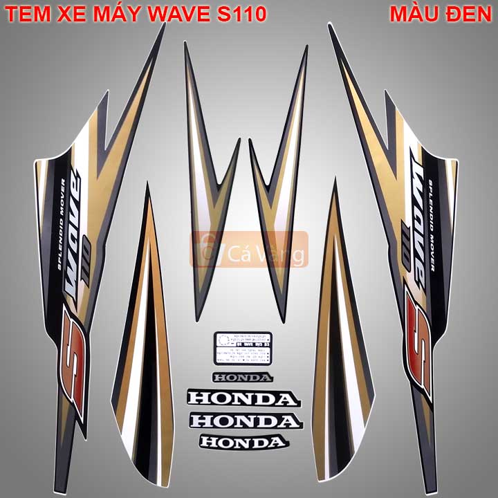 [HCM]Tem xe máy Wave S110 MÀU ĐEN chất lượng
