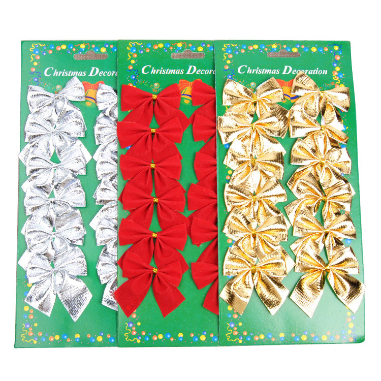 Bộ 12 nơ trang trí giáng sinh, trang trí cây thông noel