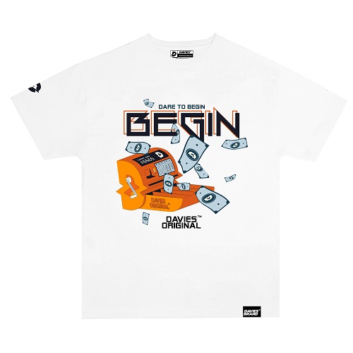 Áo thun Davies nam nữ DSW Tee Begin - WHITE
