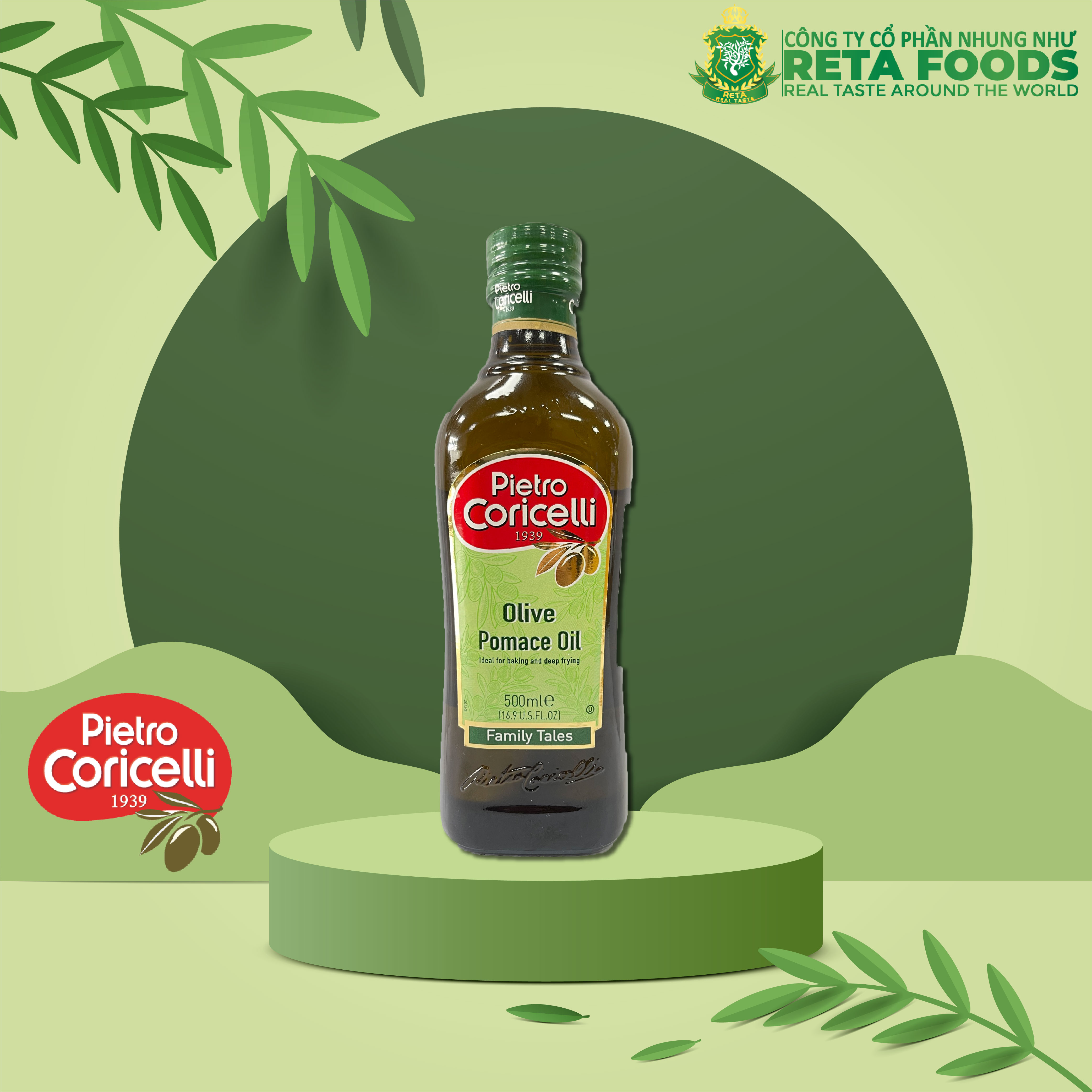 Dầu Oliu Cao Cấp Pietro Coricelli Extra Virgin Olive Oil 500ml