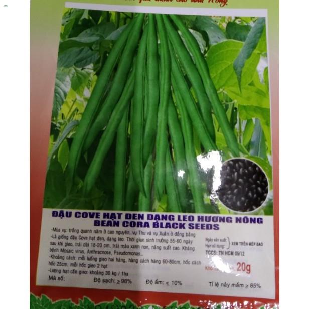Hạt đậu Cove hạt đen dạng leo - gói 20 gram