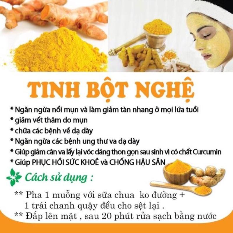 Tinh Bột Nghệ Nguyên Chất dưỡng da trắng hồng, ngừa thâm mụn- 100gram