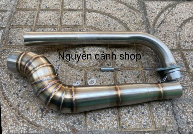 cổ pô xe wave nhỏ 2 khúc gắn lon