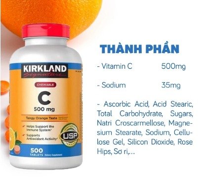 Viên nhai bổ sung Vitamin C 500mg