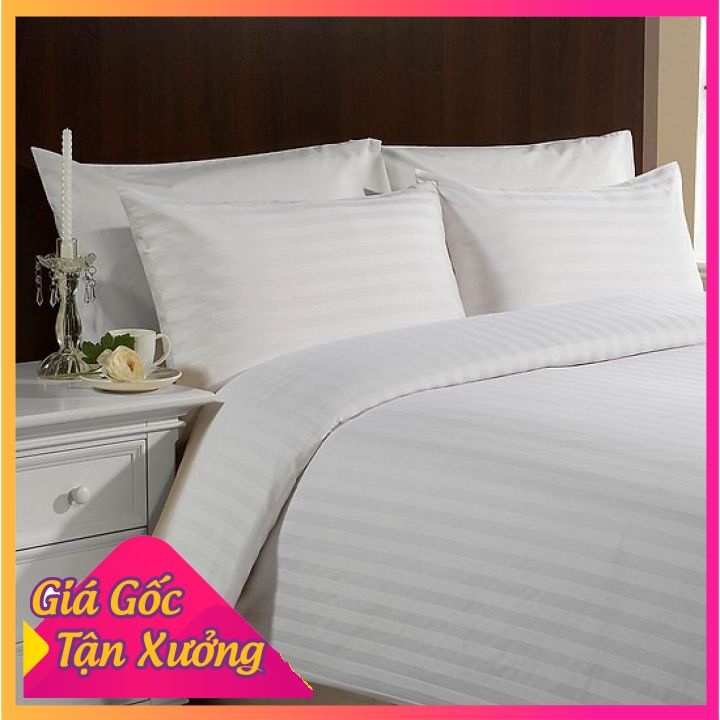 [SALE SẬP SÀN] Vỏ gối trắng sọc T400