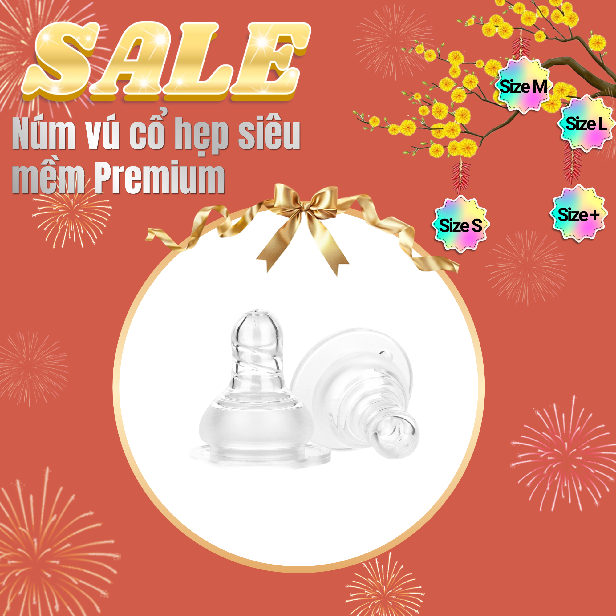 [HCM]Núm vú cổ hẹp siêu mềm McGOLDSON Premium (2 cái/hộp)