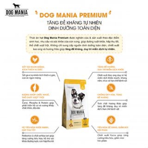 [DATE MỚI] THỨC ĂN HẠT CHO CHÓ MỌI LỨA TUỔI DOG MANIA PREMIUM 5KG