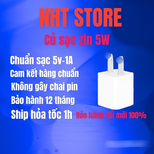 Củ cốc sạc vuông chân dẹt IP linh kiện táo , củ chân sạc nhanh 5W cổng ra USB với mọi điện thoại