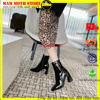 Giày bốt nữ, boot khóa sườn cao cổ nữ hàng quảng châu đủ size MAM MOTH thumbnail