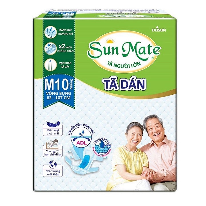 [FREESHIP] Combo 4 gói tã dán người lớn Sunmate size M10