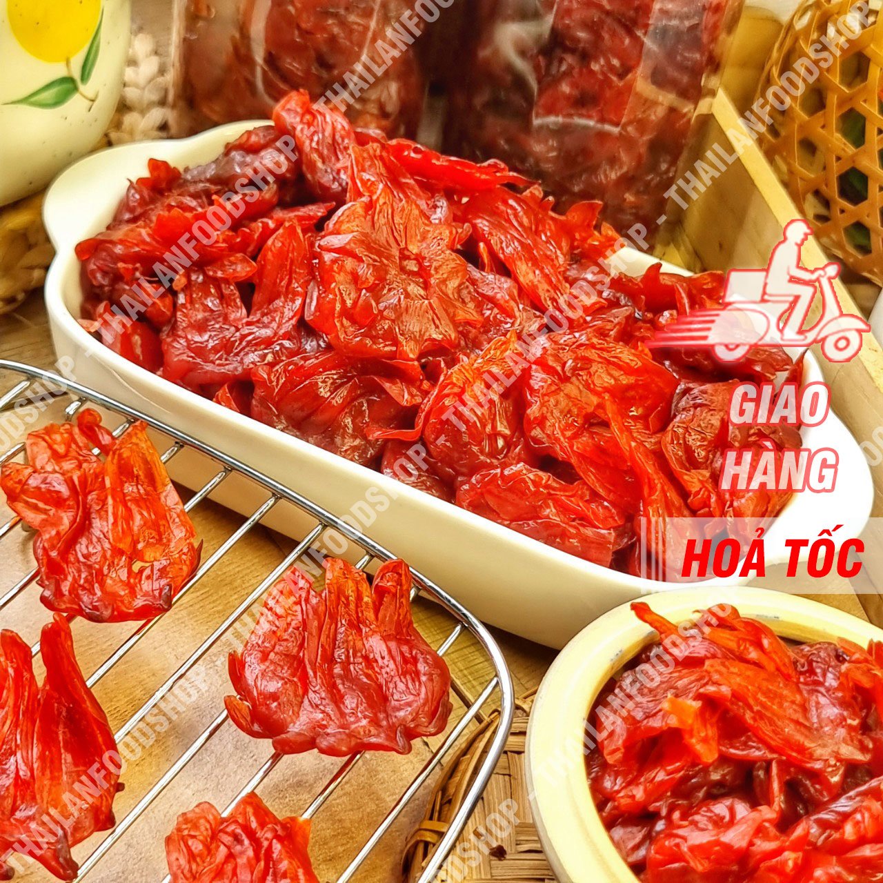 Mứt Hoa Hồng Đà Lạt (Mứt Hibiscus) - Lon 500gr