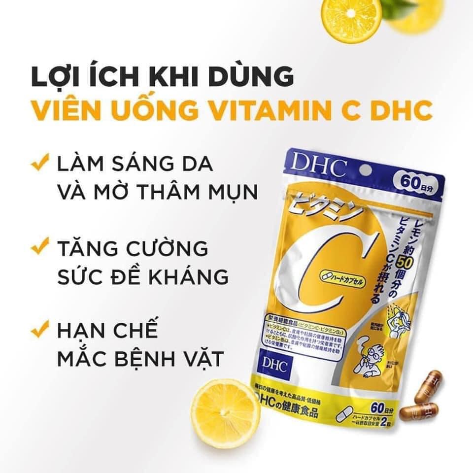Viên uống DHC Vitamin C Giúp Sáng Da Mờ Thâm