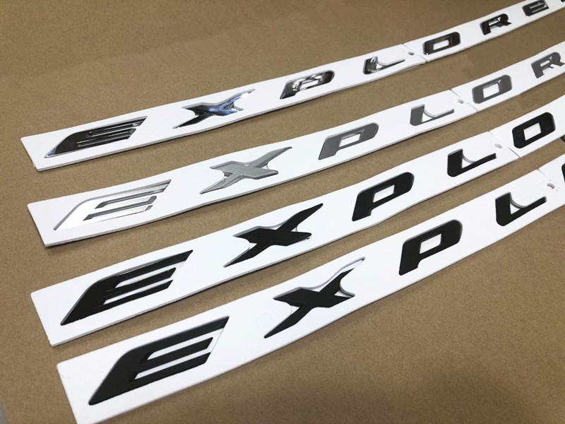 Chữ EXPLORER nổi dán ô tô - Logo EXPLORER - (Bạc bóng) SS60