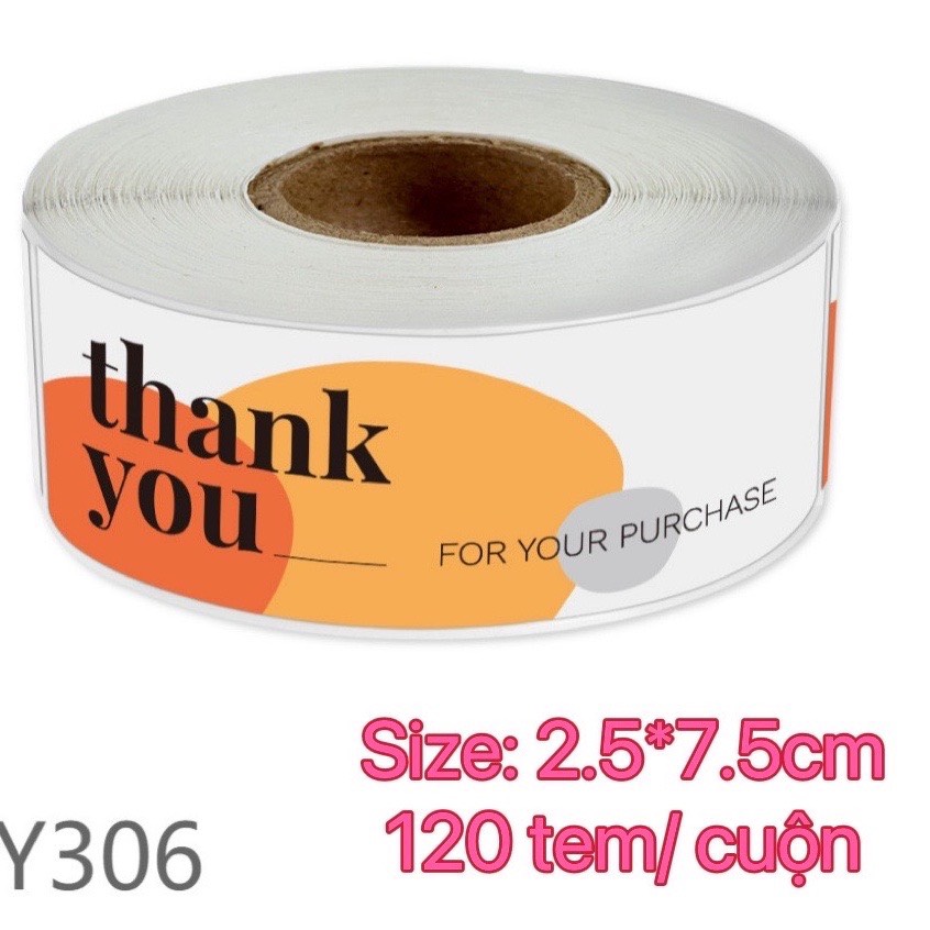Tem_tem dán chữ " thank you" >_ sticker niêm phong hộp giấy