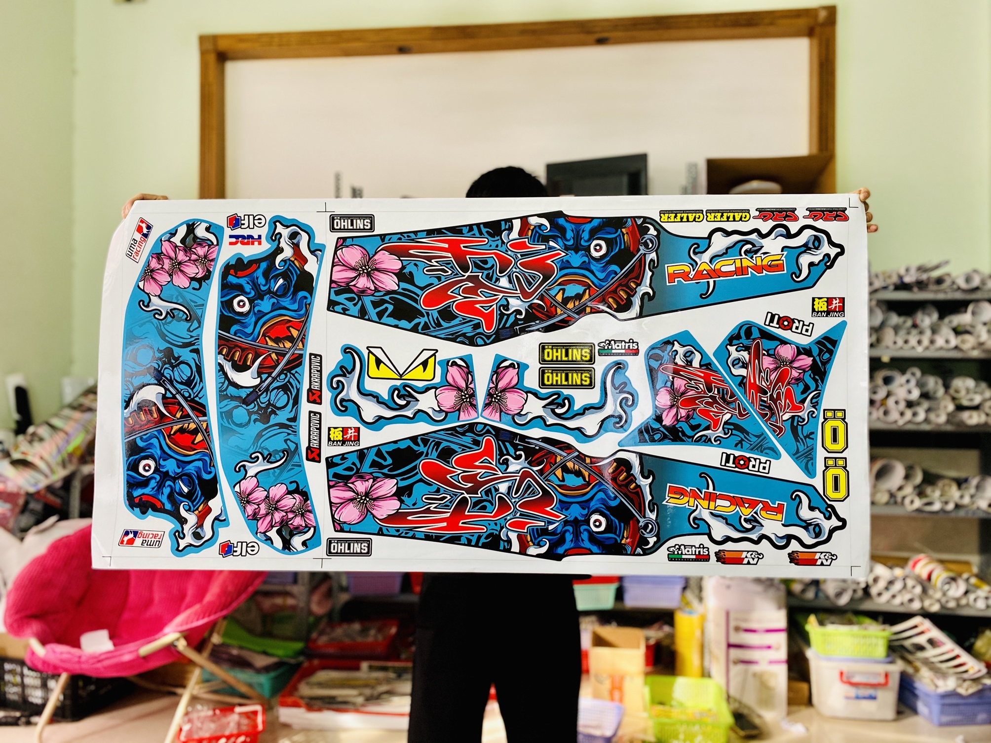 Tem rời xe sirius daruma xanh ngọc