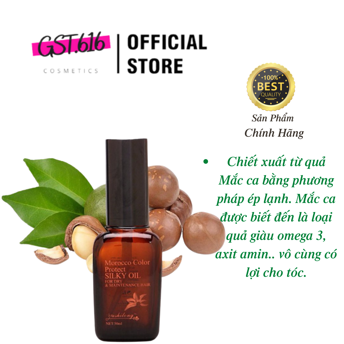 Tinh dầu dưỡng tóc bóng khỏe  MACADAMIA NUT OIL 50ML
