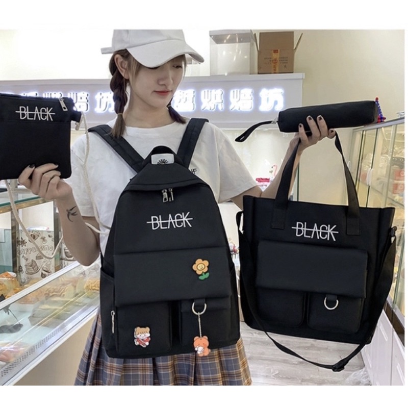 SET BALO 4 món - BLACK TÚI HỘP VỪA A4