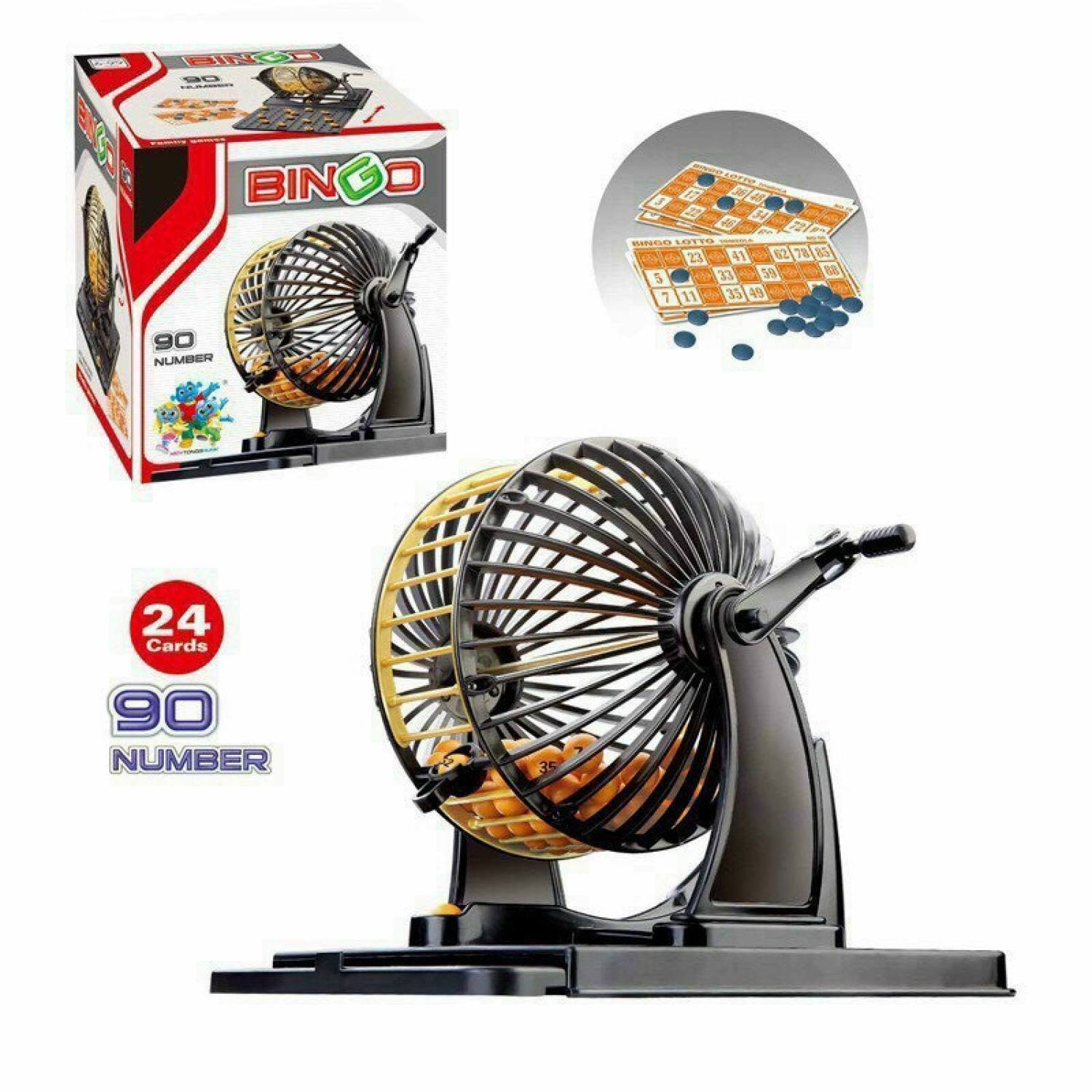 Bộ Đồ Chơi BINGO 90 Số Cao Cấp – Lồng Quay Lô Tô, Xổ Số – Đồ Chơi Trẻ Em