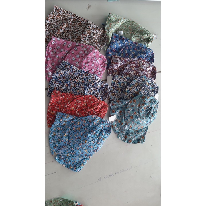 Nón khẩu trang chống nắng 98 phần trăm KT003 ( vành to,dây kéo giữa, vải bông dây thắt)