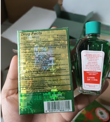 Dầu Gió Xanh sin 2 Nắp Con Ó 24ml.