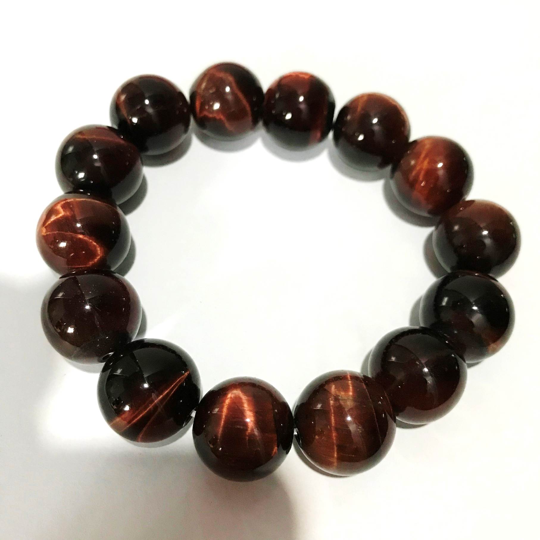 Vòng tay đá Mắt hổ Đỏ thiên nhiên size hạt 16mm