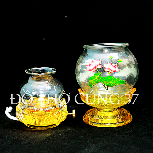 ĐÈN DẦU LƯU LY - HỒ LÔ BÔNG SEN