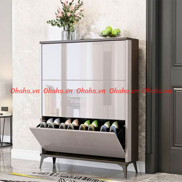 [ Freeship HCM] [ Kèm ảnh thực tế ] Tủ giày thông minh siêu mỏng cao cấp Ohaha - TGCC015