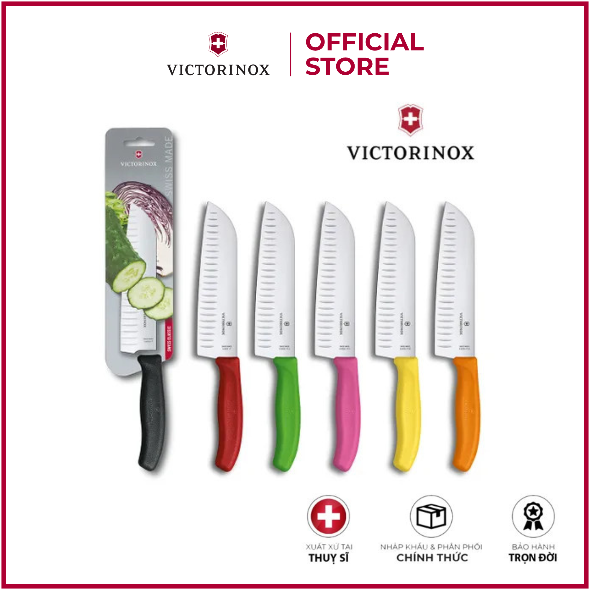 Dao bếp Victorinox Santoku knife fluted edge (17cm)
