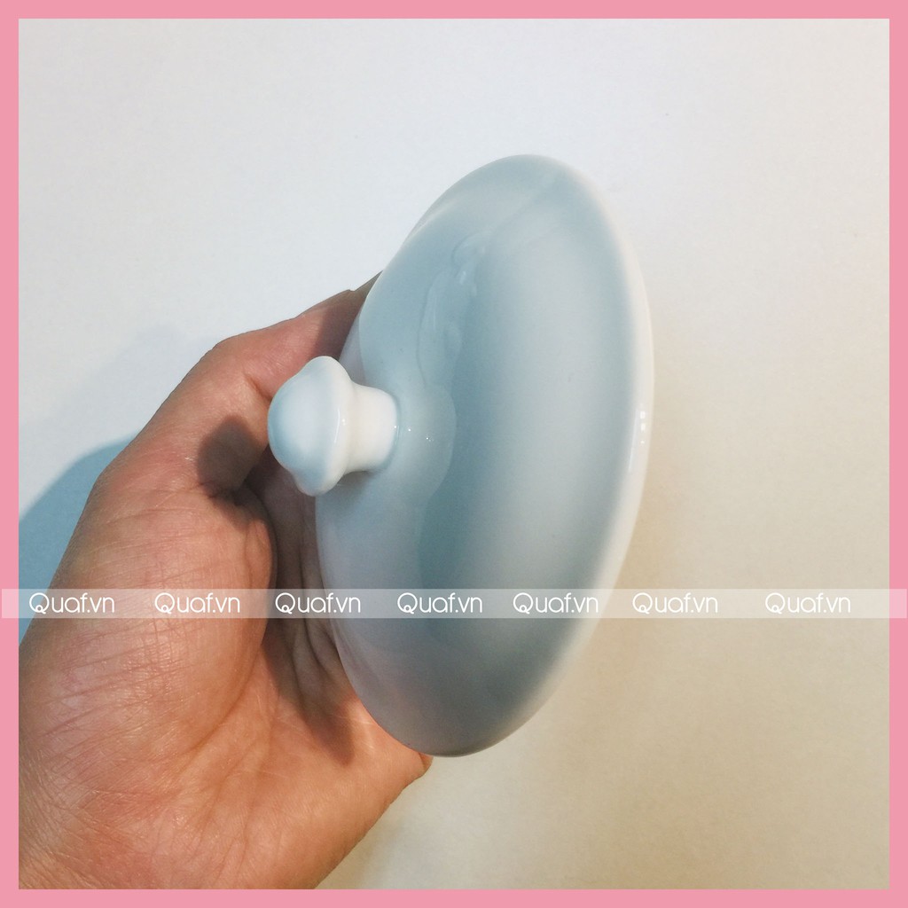 Nắp cốc sứ trắng Bát Tràng