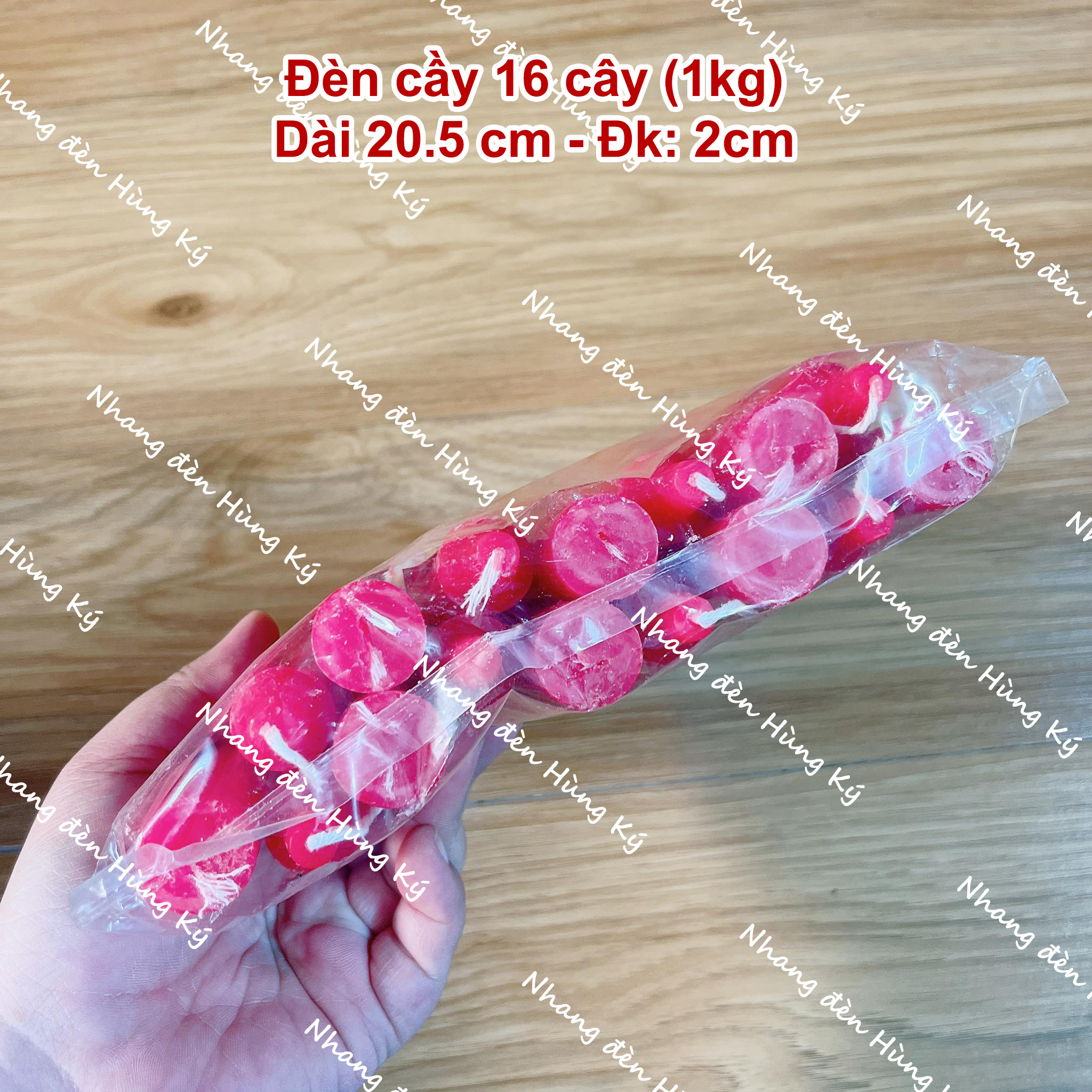{1 kg} Đèn cầy sáp thơm 16 cây 20.5cm