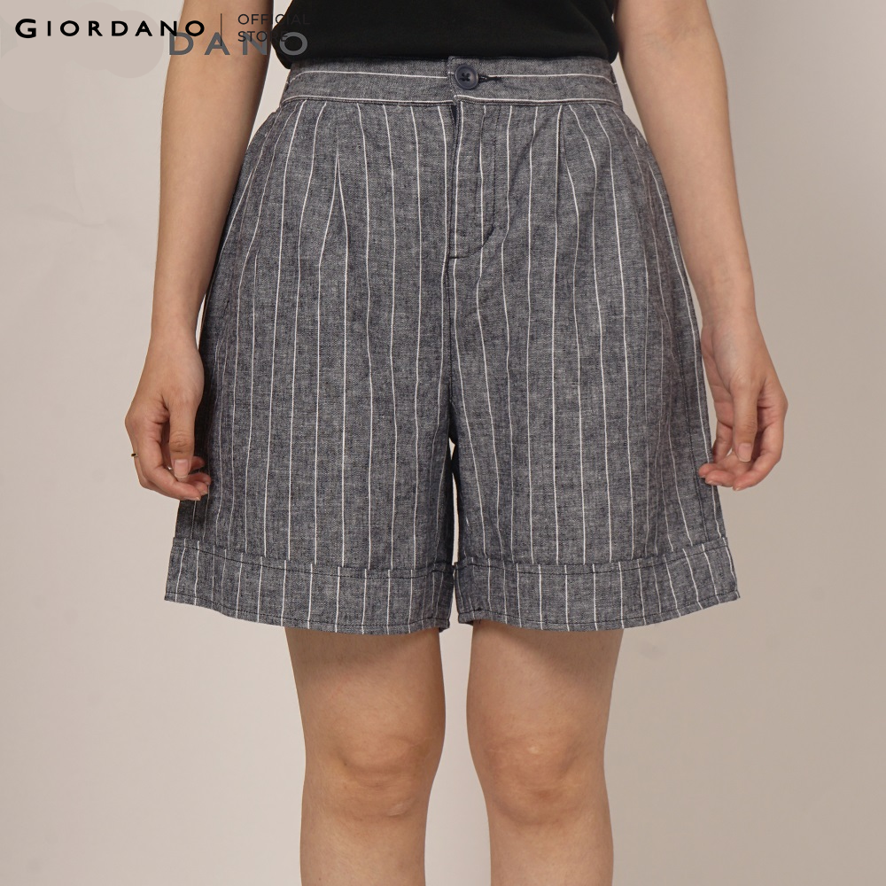 GIORDANO Quần Shorts Linen Nữ 05400233